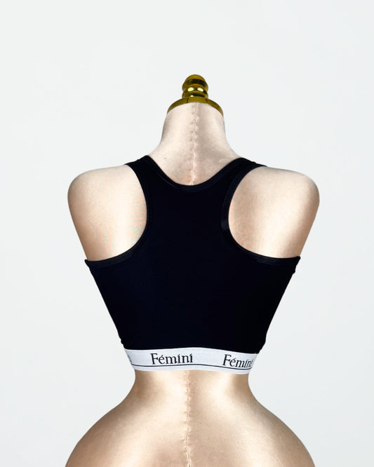 طقم يومي مريح برا بدون بطانة مع بانتي ثونج بجوانب استك قطن لون أحمر من Fémini