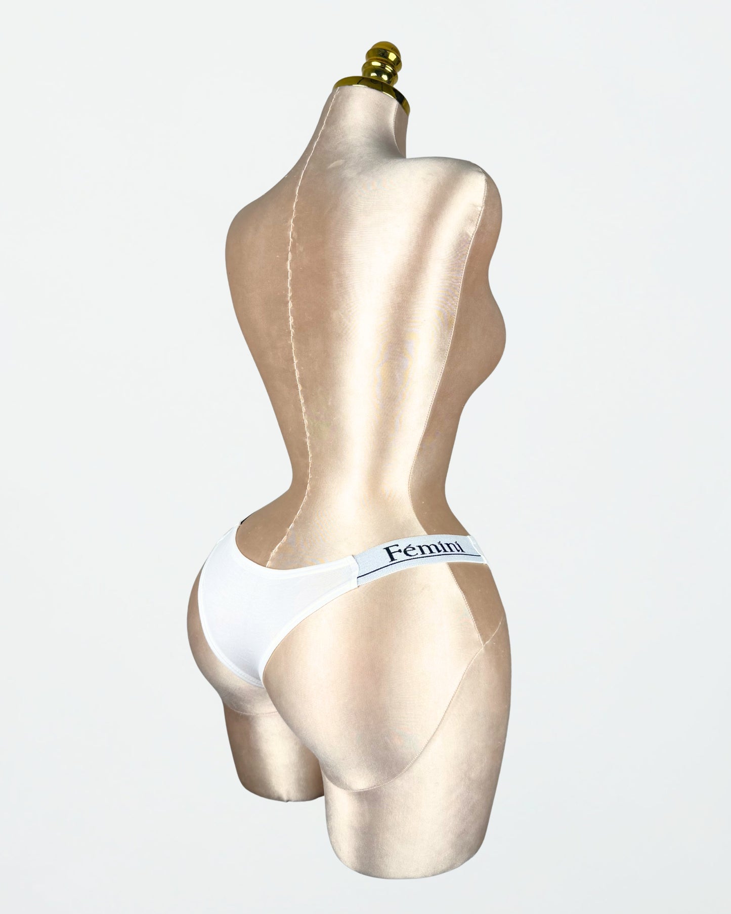 بانتي ثونج بجوانب رفيعة قطن 100% لون بيج من Fémini