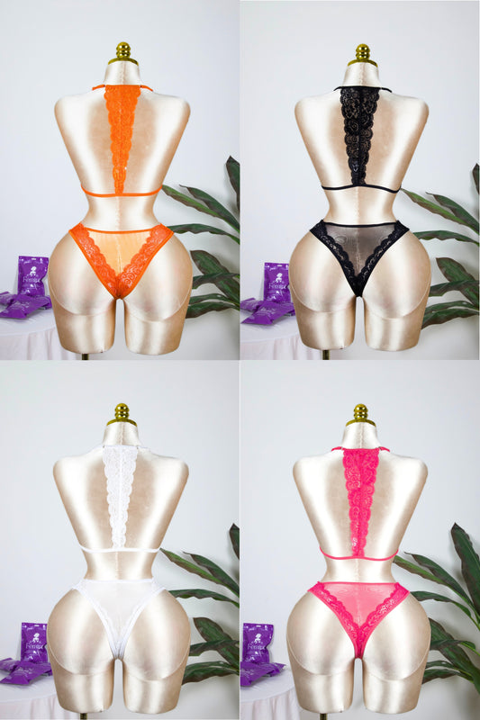 Lace Bra and Panty Set (Pack of 4)