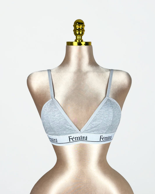 برا مثلثة بدون بطانة قطن 100% لون رمادي من Fémini