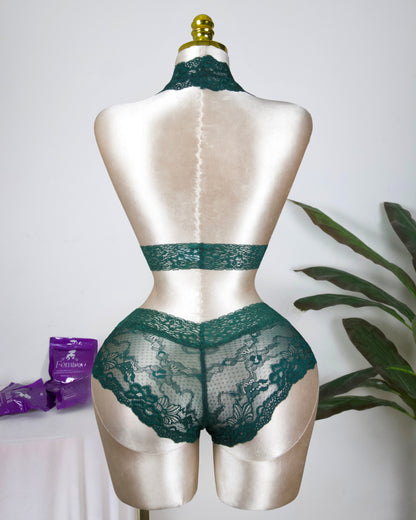 Backless Lace Bra & shortie Set