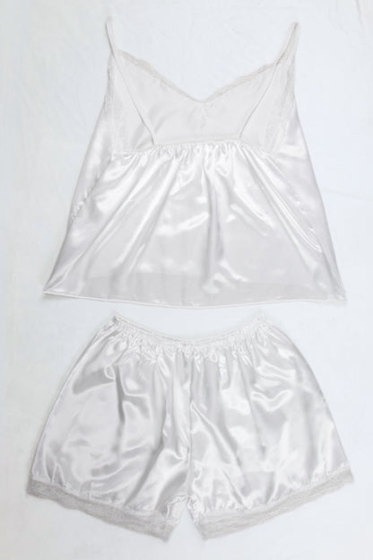 Lace-Trim Satin Set