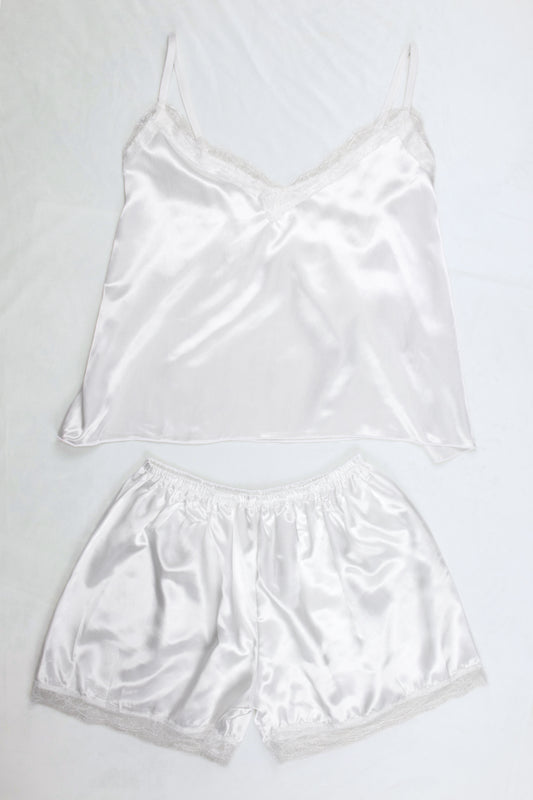 Lace-Trim Satin Set