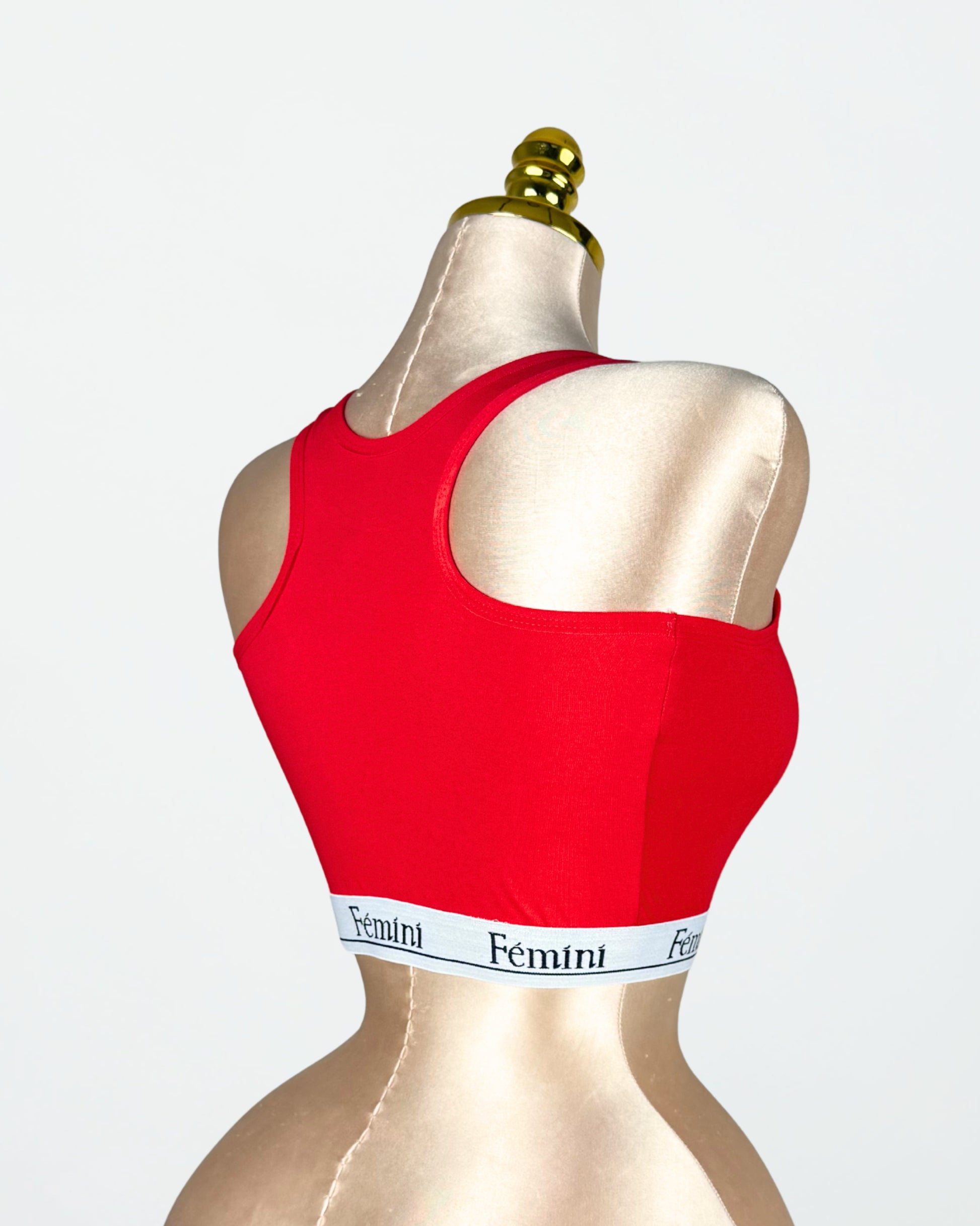 برا رياضية بدون بطانة قطن 100% لون أبيض من Fémini