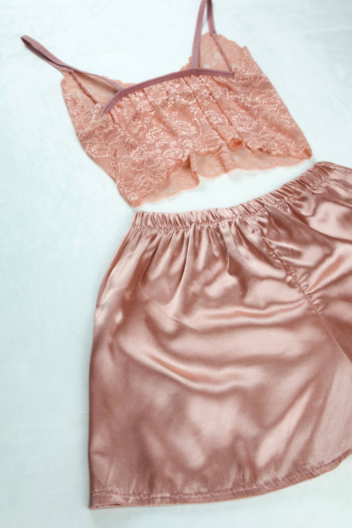 Satin Lace Cami and Shortie Set