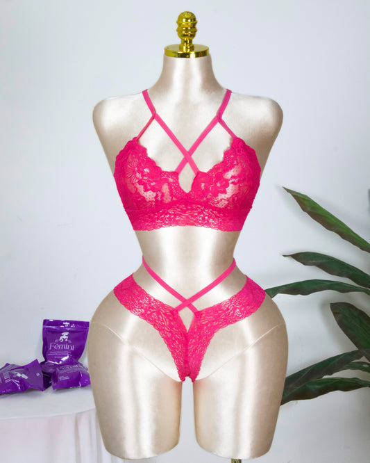 Lace Strappy Bra & Panty Set