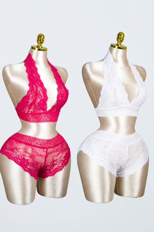 Backless Lace Bra & shortie Set (Pack of 2)