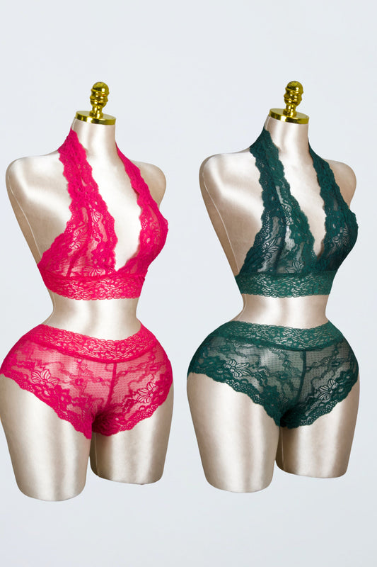 Backless Lace Bra & shortie Set (Pack of 2)