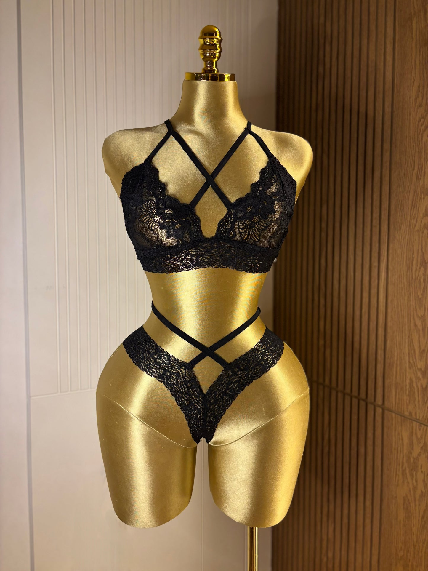 Lace Strappy Bra & Panty Set