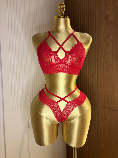 Lace Strappy Bra & Panty Set