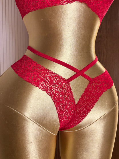 Lace Strappy Bra & Panty Set