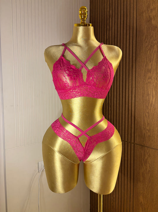 Lace Strappy Bra & Panty Set