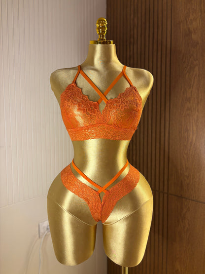 Lace Strappy Bra & Panty Set