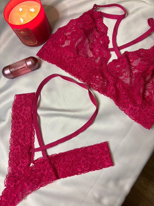 Lace Strappy Bra & Panty Set