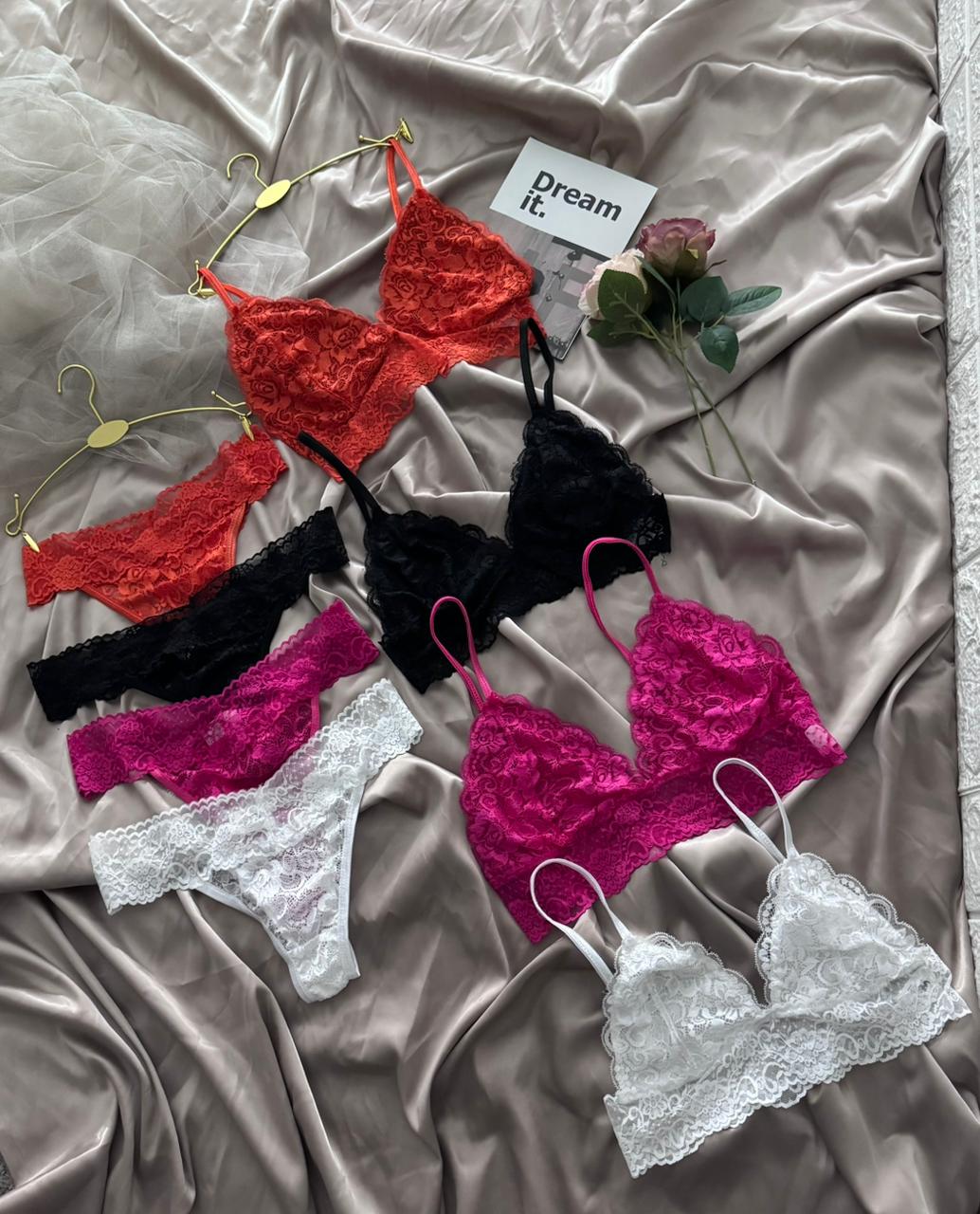 Lace Bralette and Panty Set