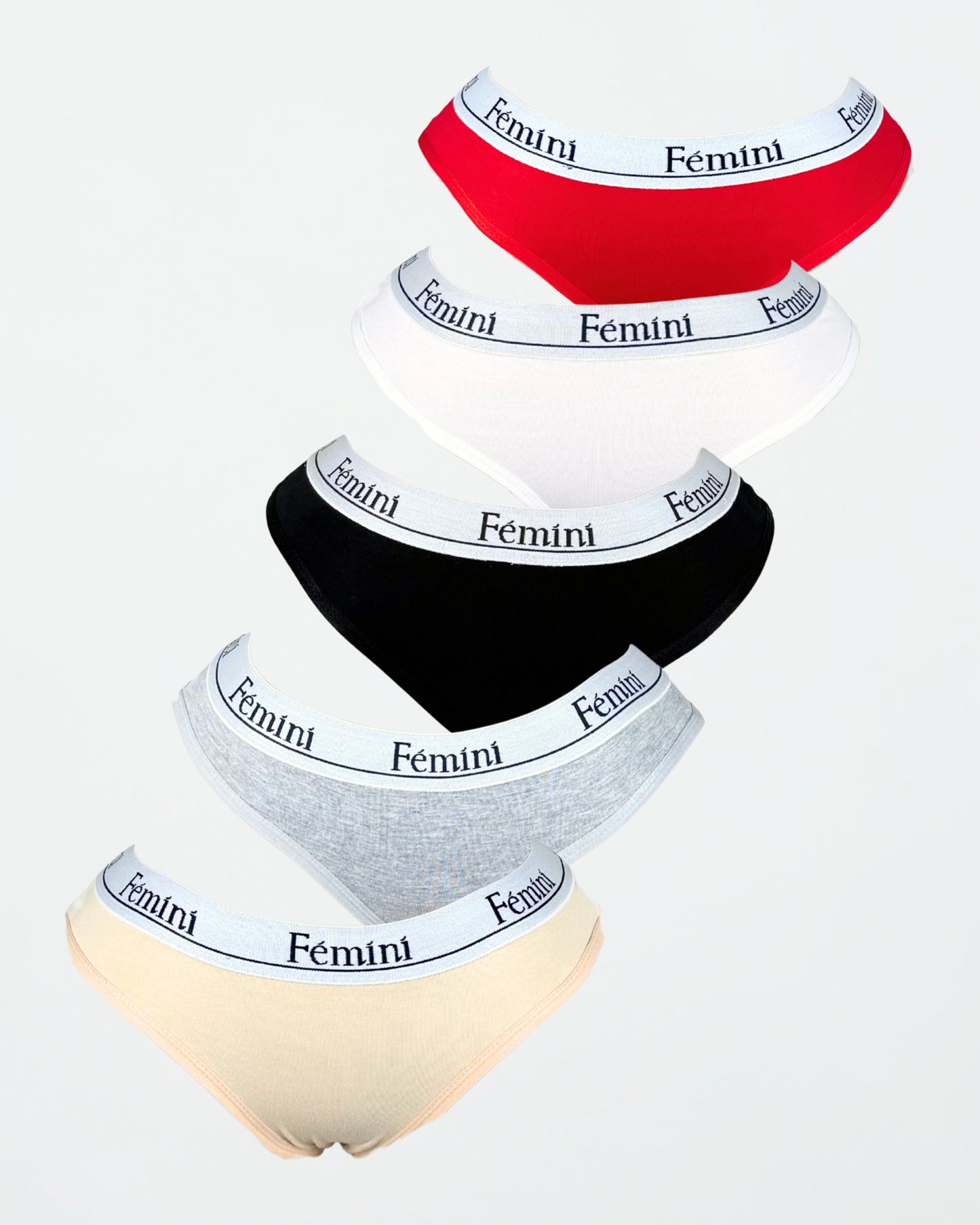 باندل ٥ قطع بانتي بيكيني قطن 100% من Fémini